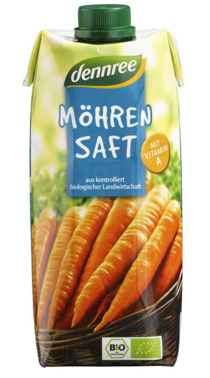 BIO mrkvová šťáva 500 ml Dennree